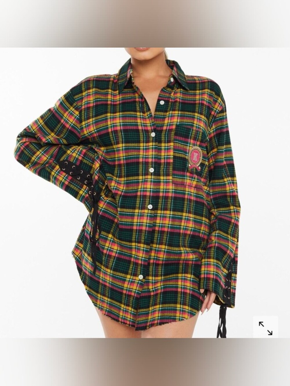 Savage X Fenty Tartan Pajama Sleep Shirt